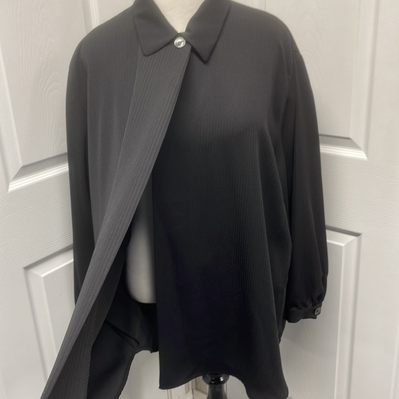 Harve Bernard Black Ribbed Blazer Jacket Coat 18W - Picture 5 of 12